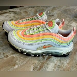 Women’s NIKE Air Max 97 Melon tint/Barely volt/Atomic pink. Size 5.5
